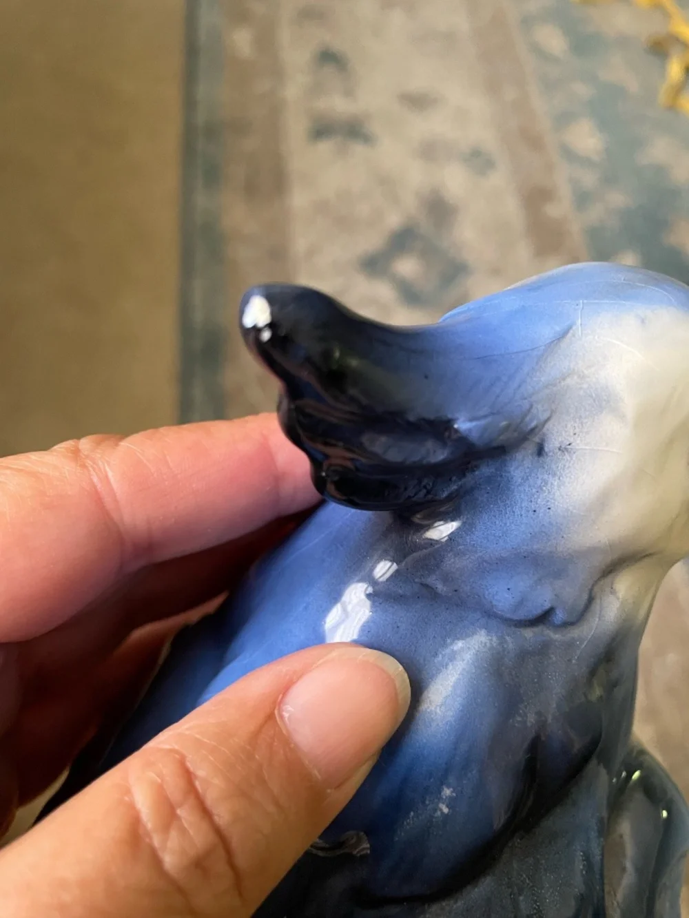 Vintage Italian Ceramic Porcelain Majolica? Parrot Bird Statue Figure 12